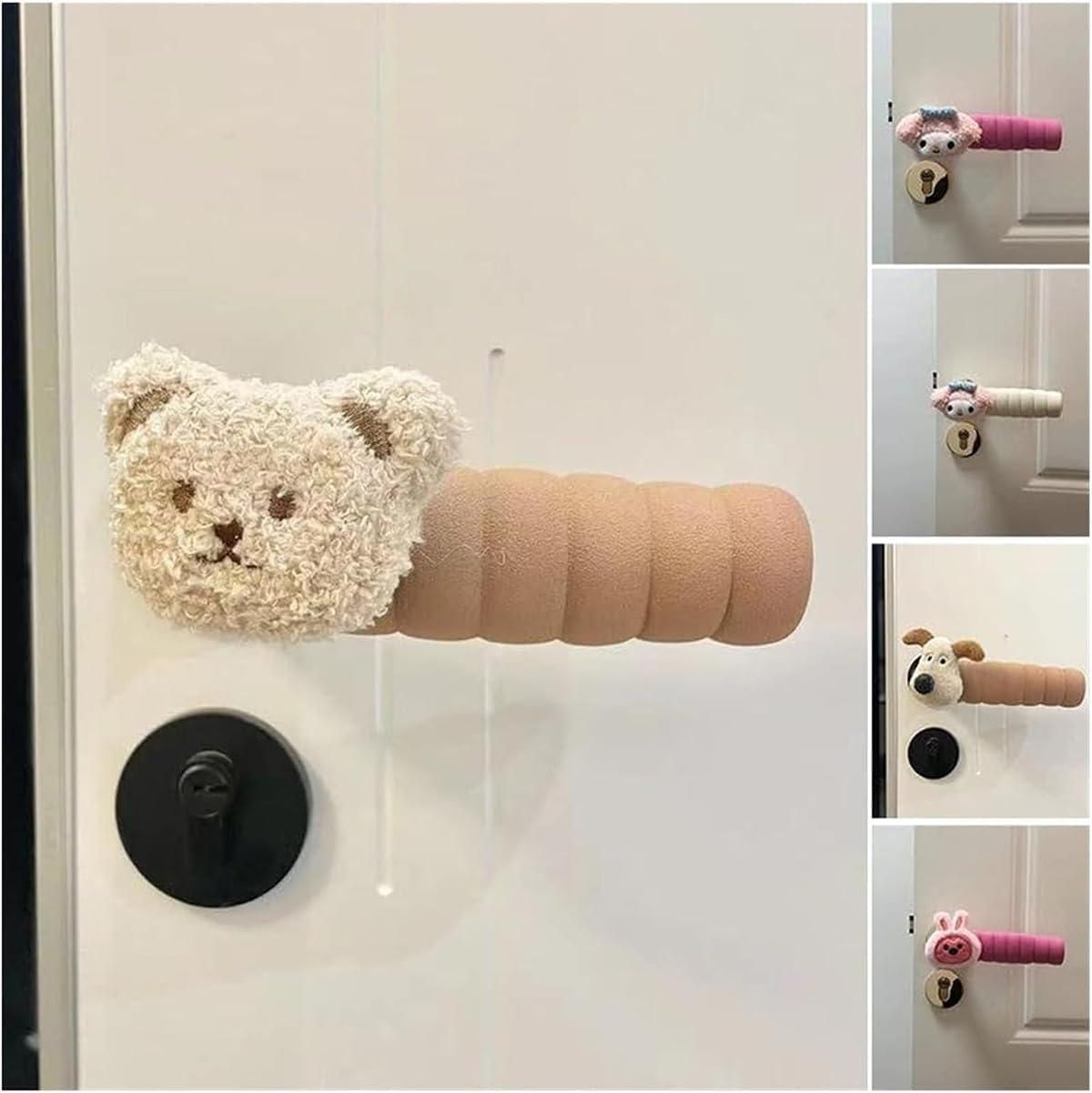 Cute Antistatic and Anti Collision Cartoon Pattern Door Handle Cover Pack of 2